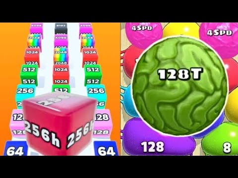 Jelly Run 2048 vs Bolb Merge 3D ( 128 ) vs Jelly Run infinity mode
