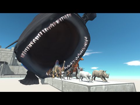 Escaping the Jaws of The Bloop | Running, Jumping, Surviving - Animal Revolt Battle Simulator