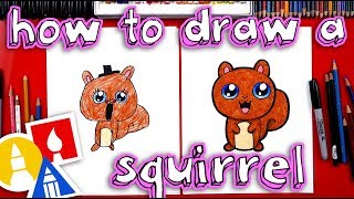 How To Draw A Cartoon Squirrel