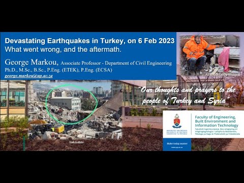 Special lecture Turkey Earthquakes 2023 Feb, by Prof George Markou