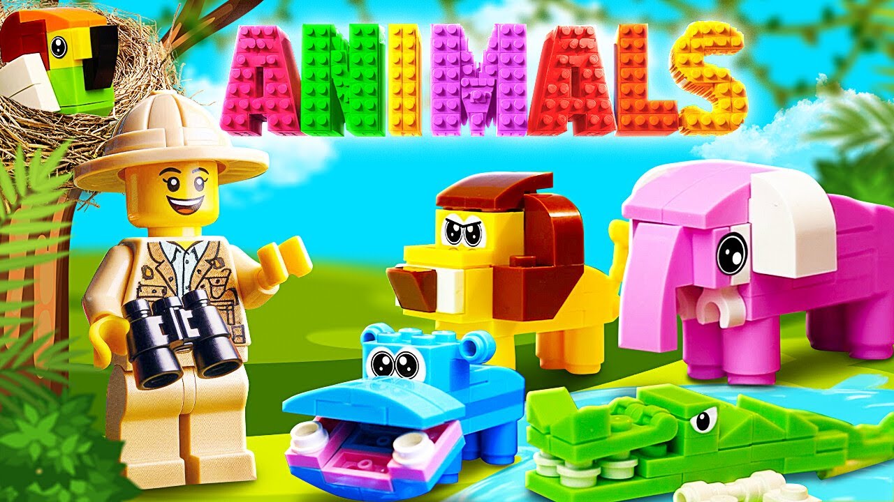 Learn ANIMALS With LEGO Bricks! 🦁 Jungle Wildlife Adventure For Toddlers!