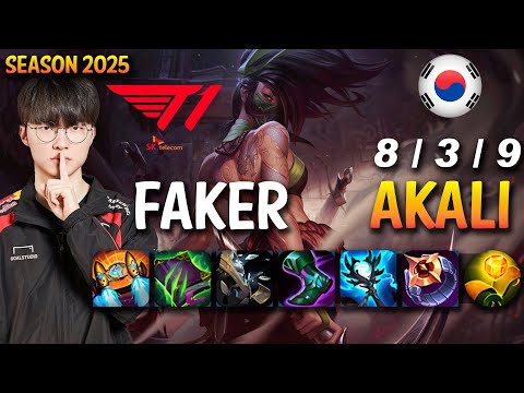 T1 Faker AKALI vs SYLAS Mid - Patch 25.S1.1 KR Ranked | lolrec
