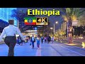 በምሽት ጨረቃ የመሰለው የቸርችል ጎዳና Addis Ababa Walking Tour @Night(376) , 🇪🇹 Ethiopi