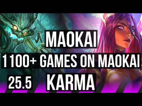 MAOKAI & Ezreal vs KARMA & Caitlyn (SUP) | 9k comeback, 1100+ games | KR Challenger | 25.5