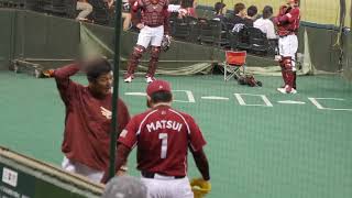 東北楽天ゴールデンイーグルス 松井裕樹 ブルペンでの投球練習（投球練習中に満塁弾）