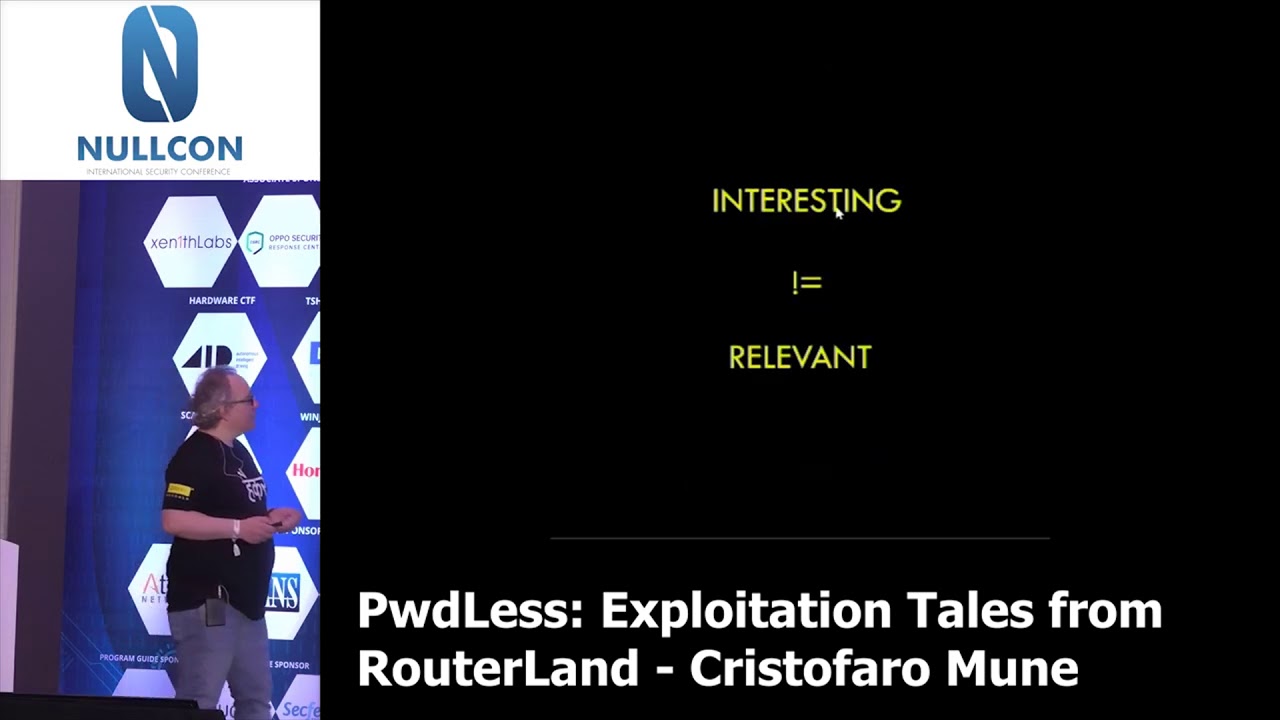 PwdLess: Exploitation Tales from RouterLand | Cristofaro Mune | NULLCON Goa 2020