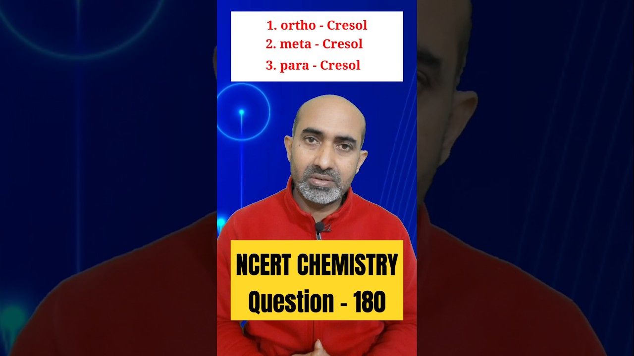 NCERT Chemistry Question - 180 | Alcohols Phenols and Ethers Class 12 #shorts #class12chemistry
