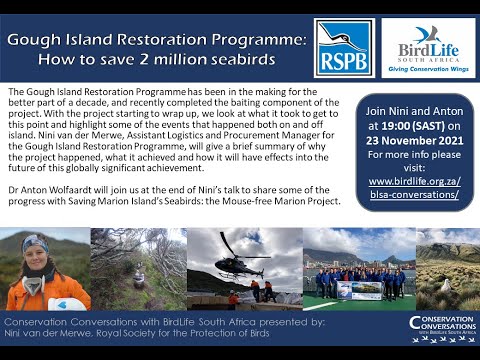 Conservation Conversations: Nini van der Merwe - Gough Island Restoration Programme (23November2021)