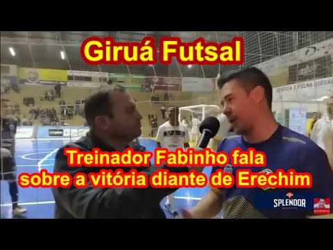 Treiador Fabinho fala sobre a importante vitória do Giruá Futsal.