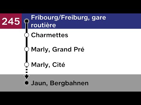 TPF Ansagen/annonces » 245 Fribourg/Freiburg, gare routière — Jaun, Bergbahnen | SLBahnen