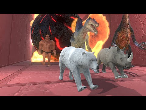 Red Tunnel of Death | Escape from Giant Fireball  - Animal Revolt Battle Simulator