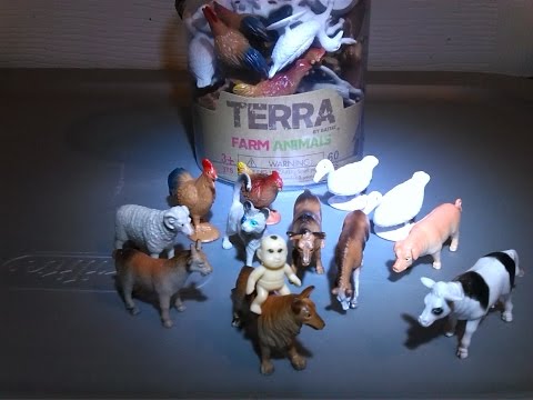 Terra "Mini Farm Animals" by Battat Cow, Pigs, Dog