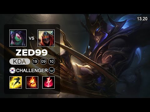 ZED99 Zed vs Akali Mid - KR Challenger - Patch 13.20 Season 13