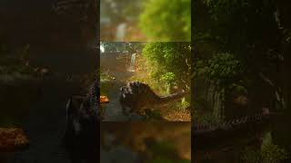 SPINO ALBINO: I INVADED THE GIANT CROCODILE LAKE! 🐊 #ark #gaming #shorts