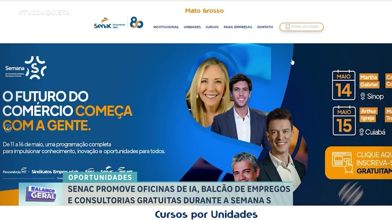 Semana S do Comércio terá IA, vagas de emprego e oficinas no Senac de Lucas do Rio Verde