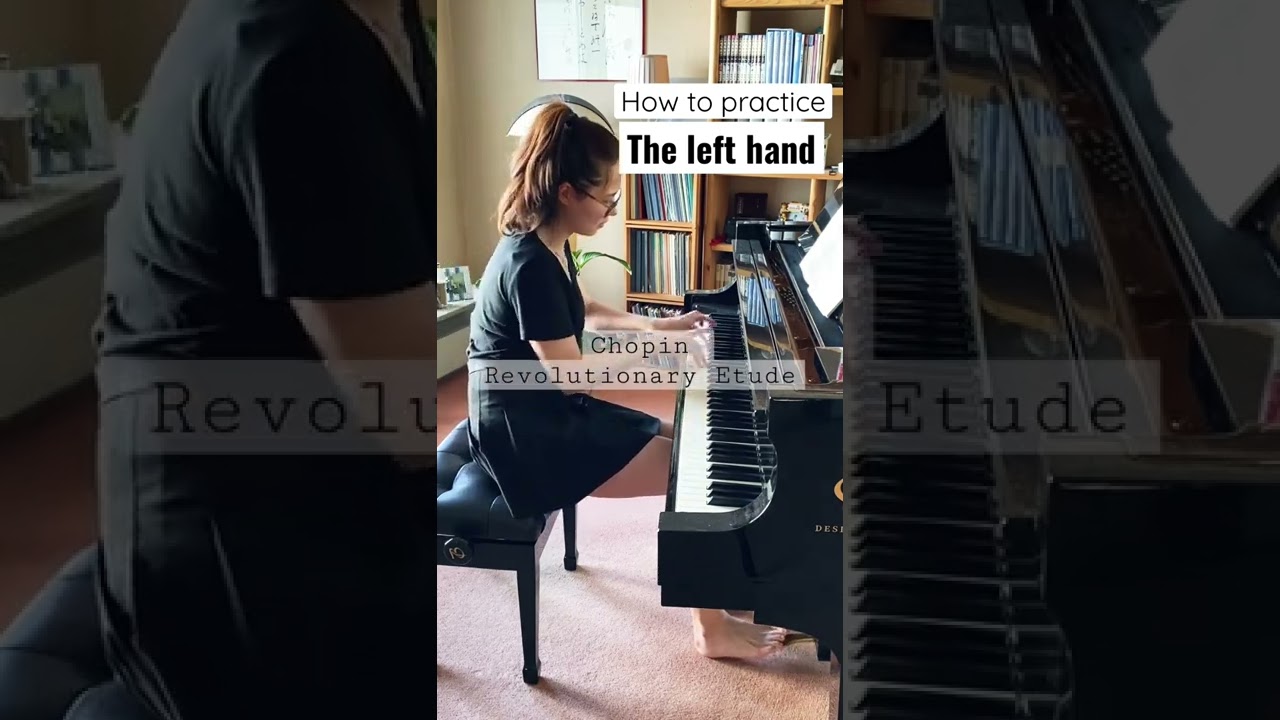 Revolutionary Etude🤯 mini piano lesson for left hand 🥸 #chopin #piano #tutorial
