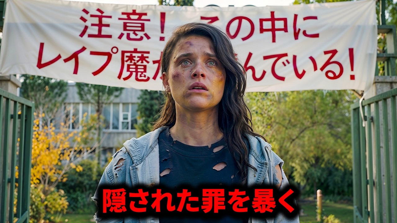 勇敢な少女、学校に潜伏するレイプ犯を告発する巨大な横断幕を掲げる。【映画紹介】