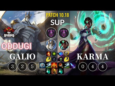 SG OdduGi Galio vs Karma Sup - KR Patch 10.18