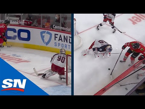 Blue Jackets' Elvis Merzļikins Coughs Up's Lead to Multiple Chicago Goals