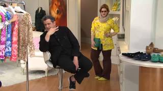 Isaac Mizrahi Live! Cherry Blossom Print Boyfriend Cardigan with Shawn Killinger