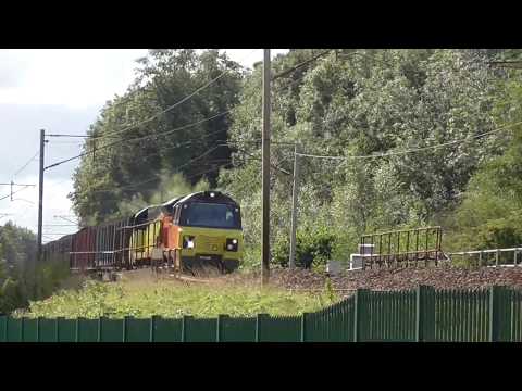 70817 6c37 Chirk - Carlisle Empty logs, 13th August 2019