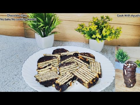 🍫 10-Minute No-Bake Chocolate Cake 🍰🛒 #NoBakeDessert #ChocolateLover#cook with ayushi