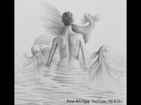 How to Draw a Surreal Drawing - Woman Back With Flying...