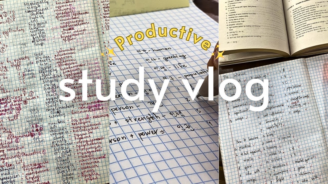 study vlog📝 a productive day studying english and korean, crafting, hot tea and more