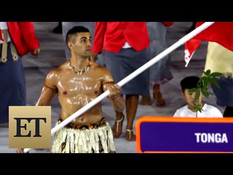 The Internet Loves Tonga's Shirtless Flag Bearer From the Olympics Opening Ceremony