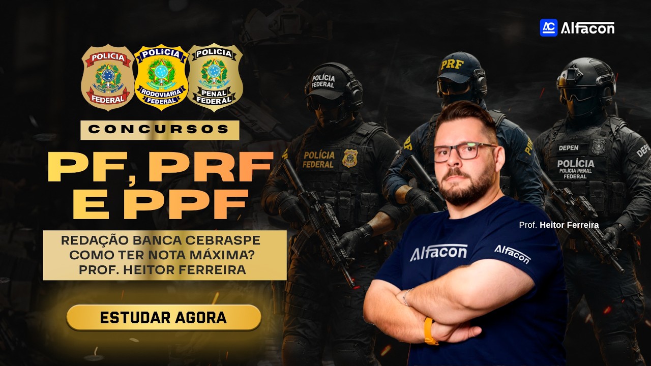 Sorteio de Correção Grátis: Redação Nota Máxima: Análise de Provas PF, PRF e PPF Prof. Heitor