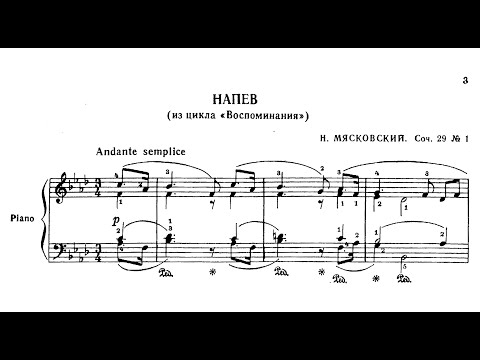 Nikolay Myaskovsky | Chant from cycle "Reminiscences", Op.29/1