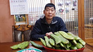 작두콩 수확하였습니다. 효능과 가꾸는 방법