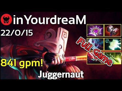 841 gpm! inYourdreaM [EVOS] plays Juggernaut!!! Dota 2 Full Game 7.22