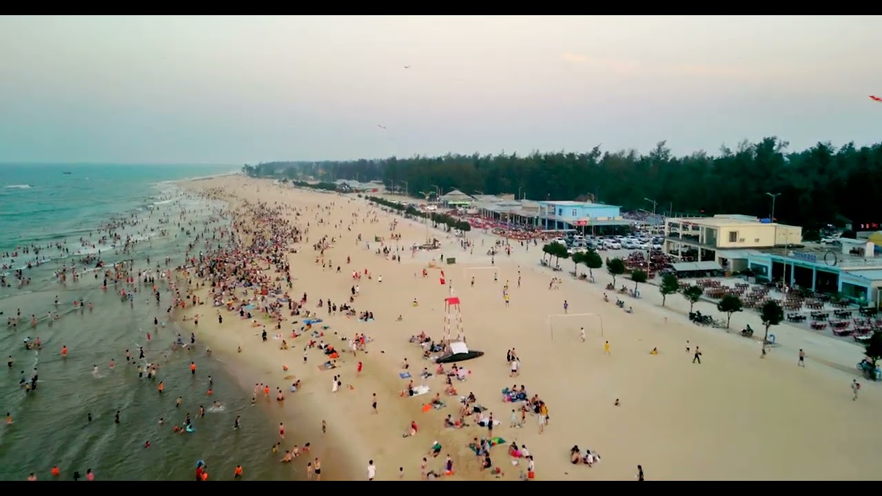 Experience the aerial panorama of Thuan An Beach.