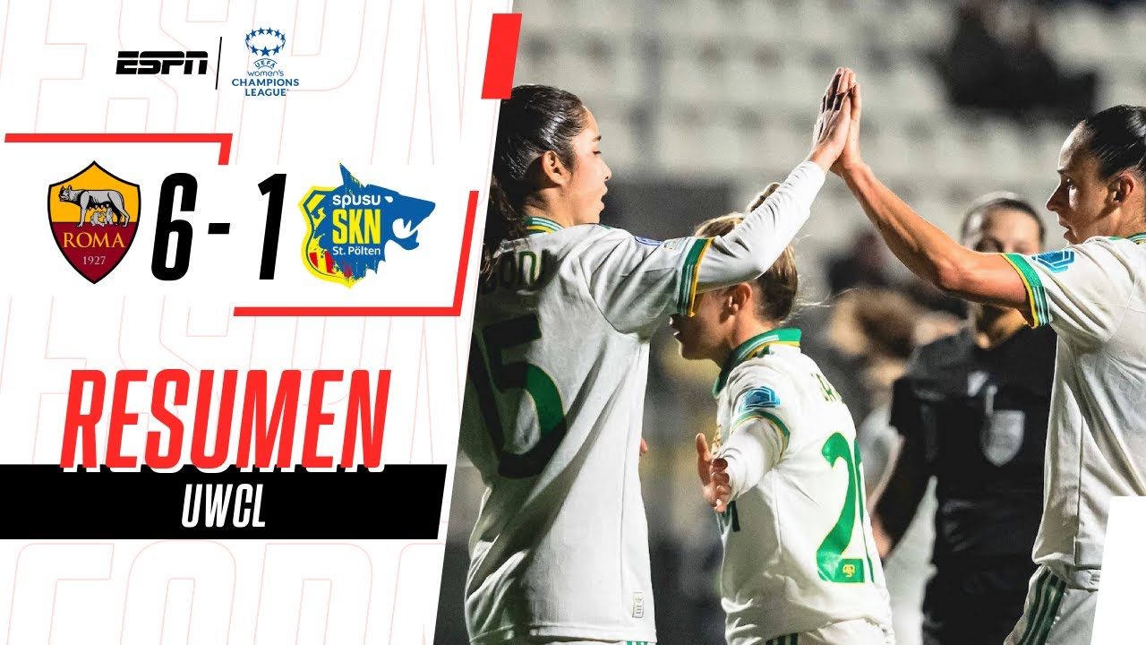 EL HAT-TRICK DE VIENS NO SIRVIÓ PARA QUE LA ROMA CLASIFIQUE | Roma 6-1 Polten | RESUMEN