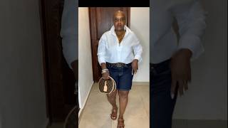 Summer Denim shorts - Zara TRF MID-RISE DENIM SHORTS- Dark Blue Wash #shorts  #fashionover50