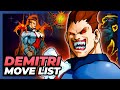 DEMITRI MAXIMOFF Move List Vampire Savior Lord Of Vampire VSAV Darkstalkers 3