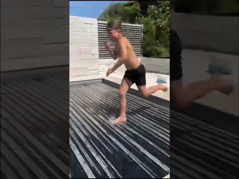 Slatted automatic pool cover load test 100 kg per square meter