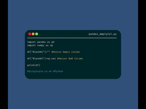 Python Pandas Create Empty Column In Dataframe