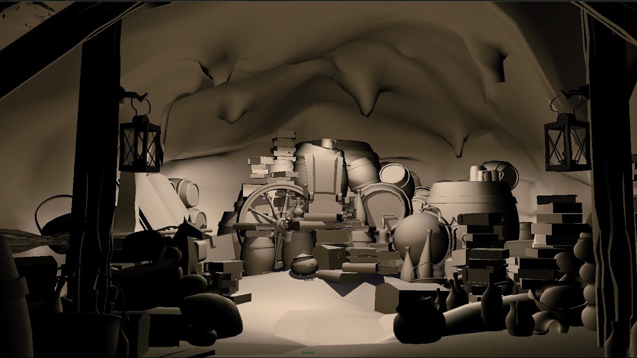 maya block out with props