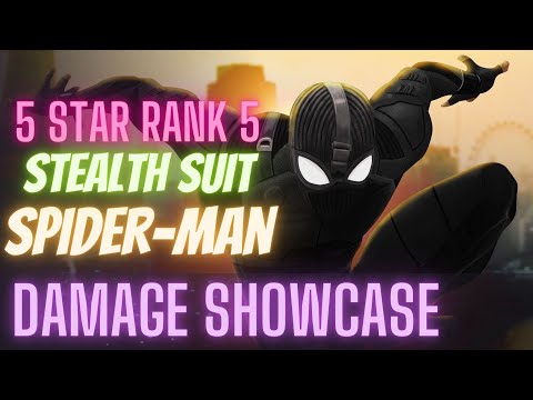MCOC 5 star Rank 5 Max sig Stealth suit Spider-Man Damage showcase and Gameplay | #mcoc #spiderman