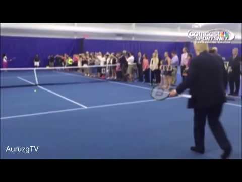 Donald Trump plays tennis