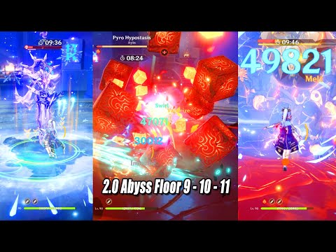 Genshin Impact - 2.0 Abyss Floor 9 10 11 Gameplay 9 Star - New Enemies Update