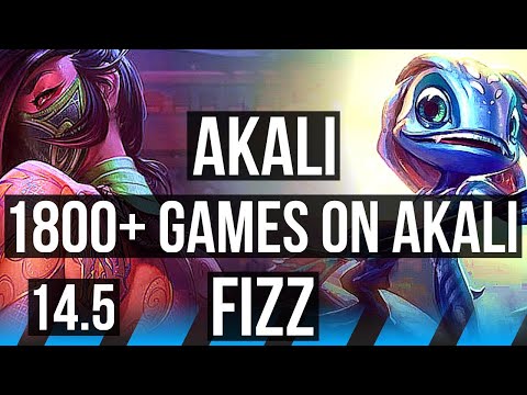 AKALI vs FIZZ (MID) | 1800+ games, 6 solo kills | EUW Master | 14.5