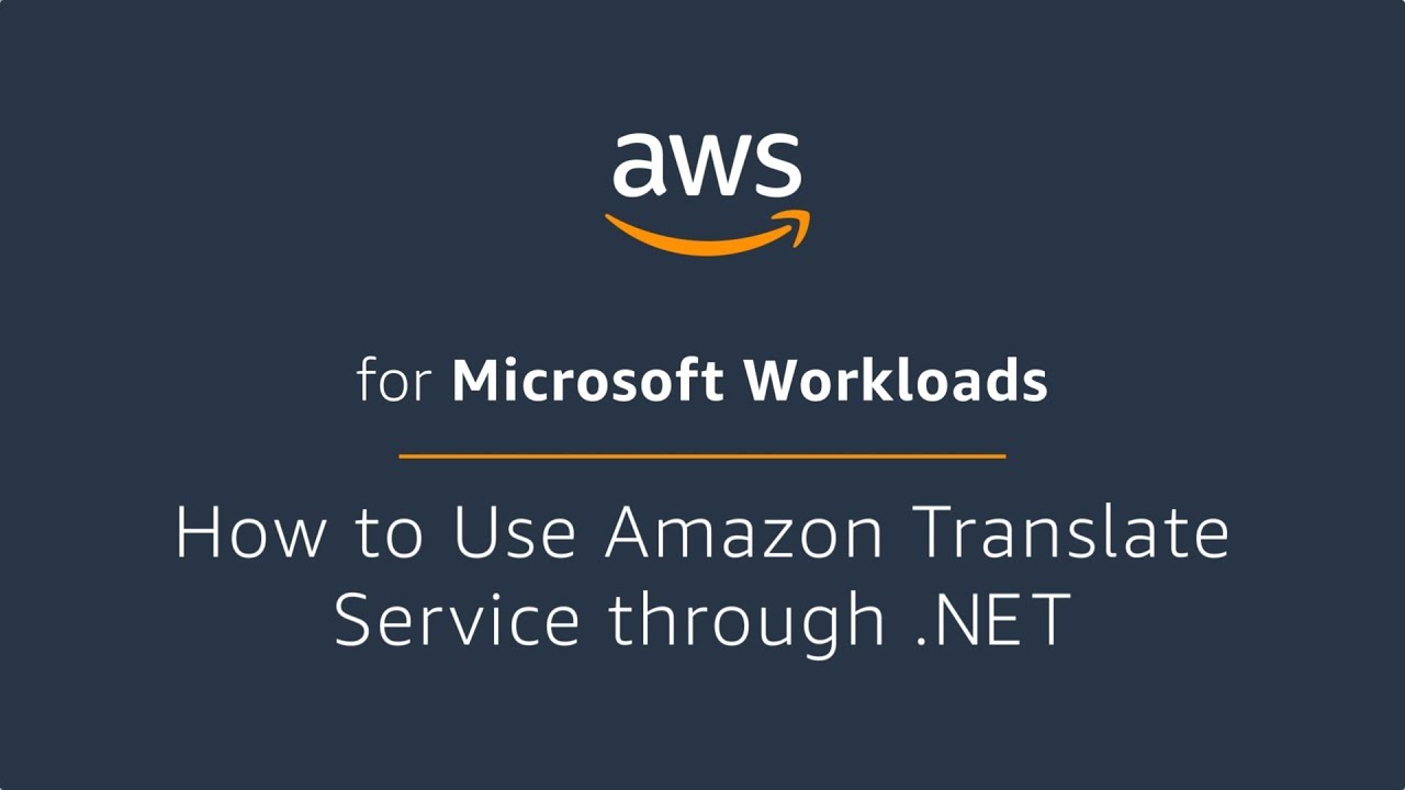 How to Use Amazon Translate Service through .NET