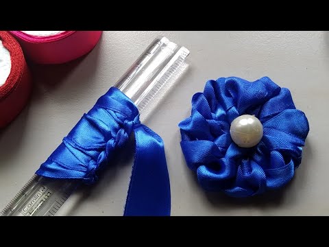 Super Easy Ribbon Flower making with Scale | Easy Hand Embroidery Flower | Sewing Hack