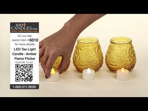 Victorian Amber Glass Candle Holder lights