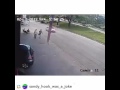 Man Gets Hit In The Head By Stray Tire