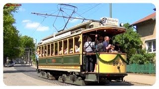 preview picture of video 'Triebwagen 2990 der Großen Berliner Straßenbahn im Linienverkehr Woltersdorf - historic tram'