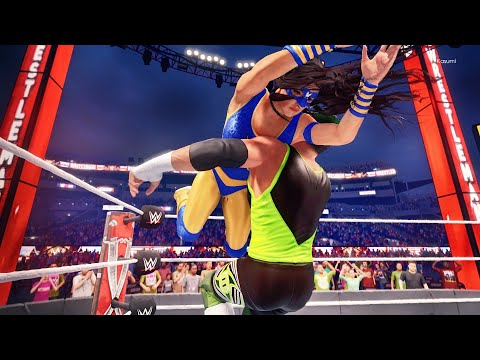 WWE 2K22: Nikki ASH vs Hurricane Helms, superhero intergender wrestling